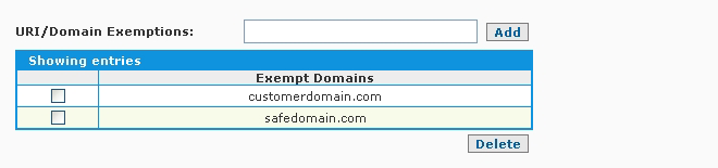 SpamWall Content Filtering Domains and URIs