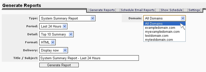 SpamWall Mail Log Reports 2