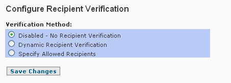 SpamWall Recipient Verification Screen