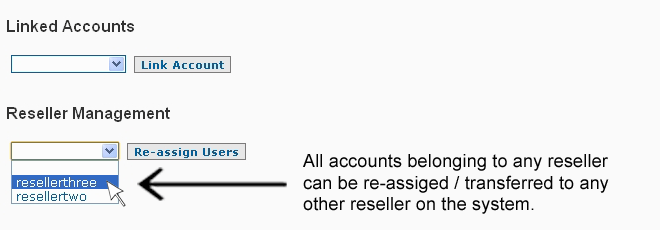 Re-assign reseller accounts