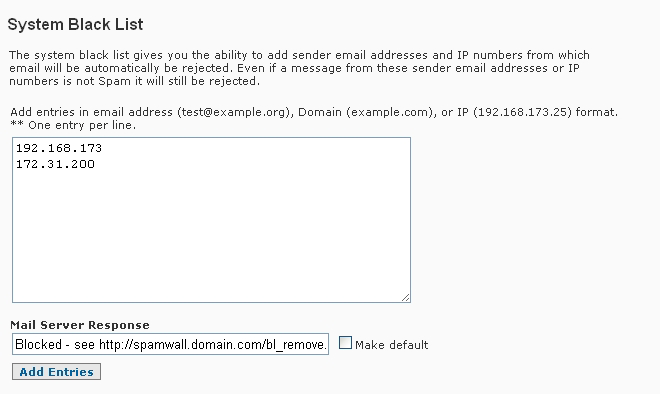 SpamWall System Blacklist 2
