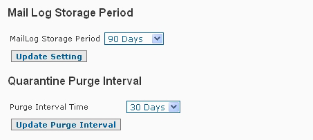 System Settings Storage Periods